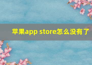 苹果app store怎么没有了